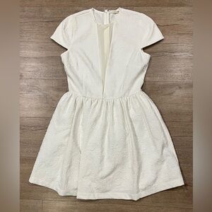 Mustard Seed Ivory Floral Jacquard Fit and Flare Mini Dress Size Medium